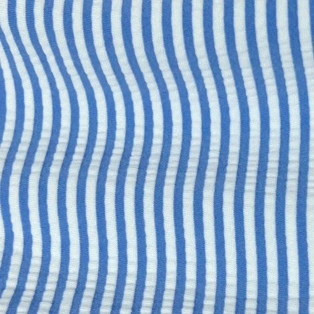 J.Crew Seersucker Hipster Bikini Bottom Medium Blue White Nautical Swimwear - Picture 7 of 11